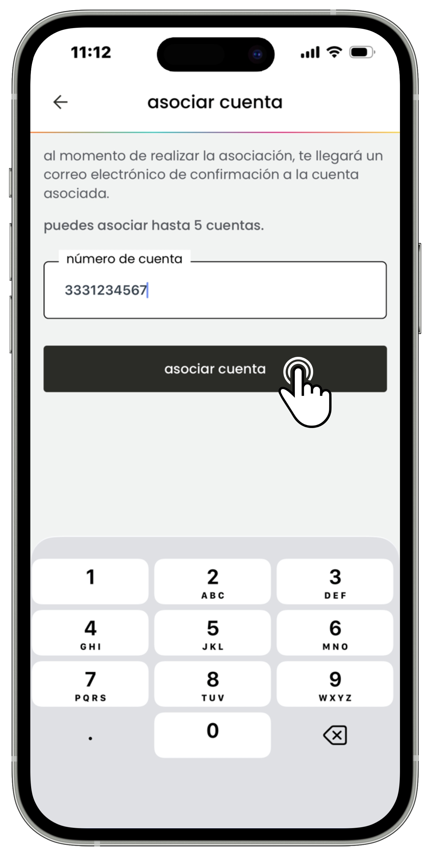 Izzi App - Pantalla Inicio - Perfil - Asociación de nueva cuenta.jpg