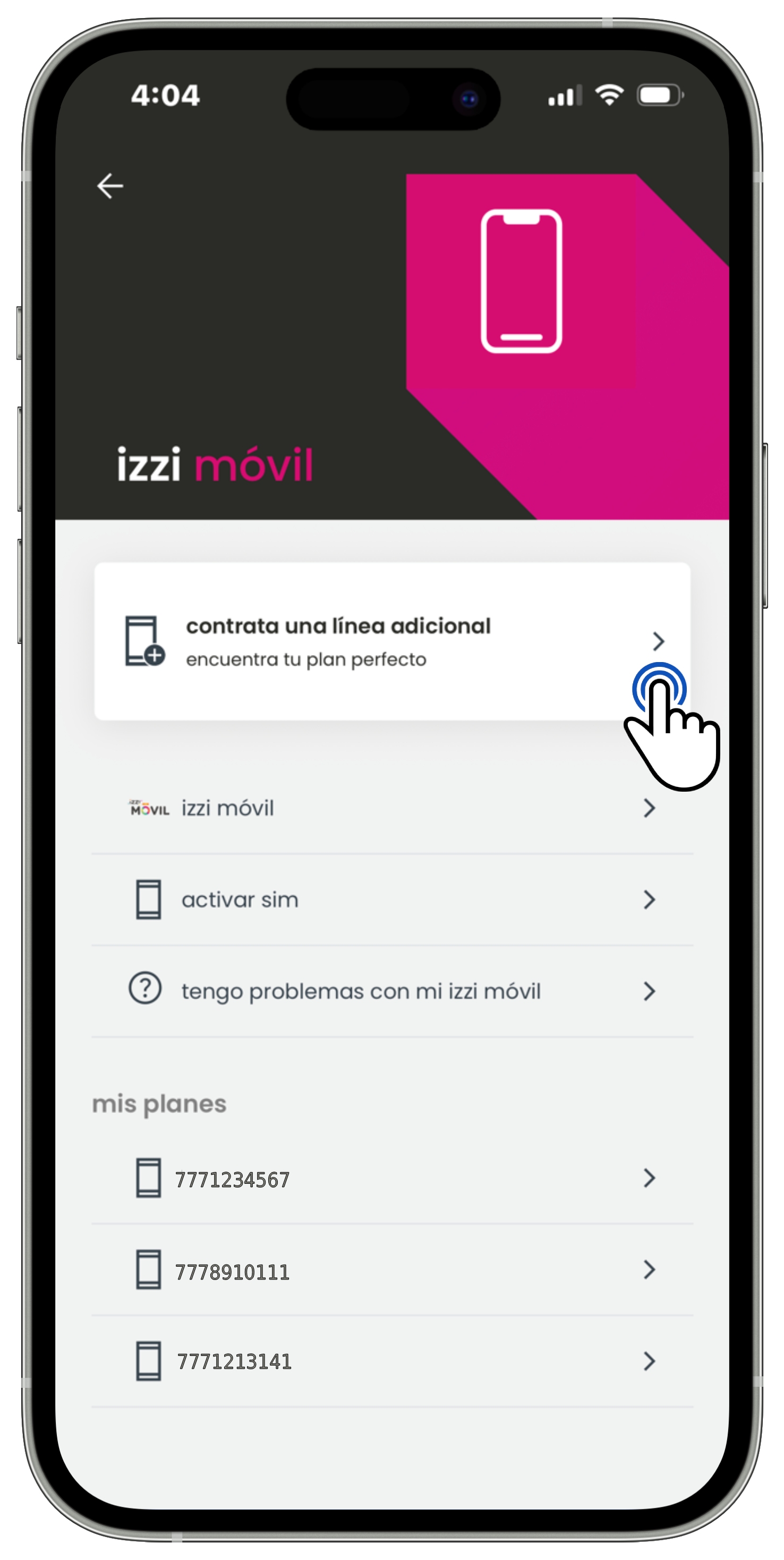 Izzi App - Izzi móvil - Contratar una línea adicional.jpg