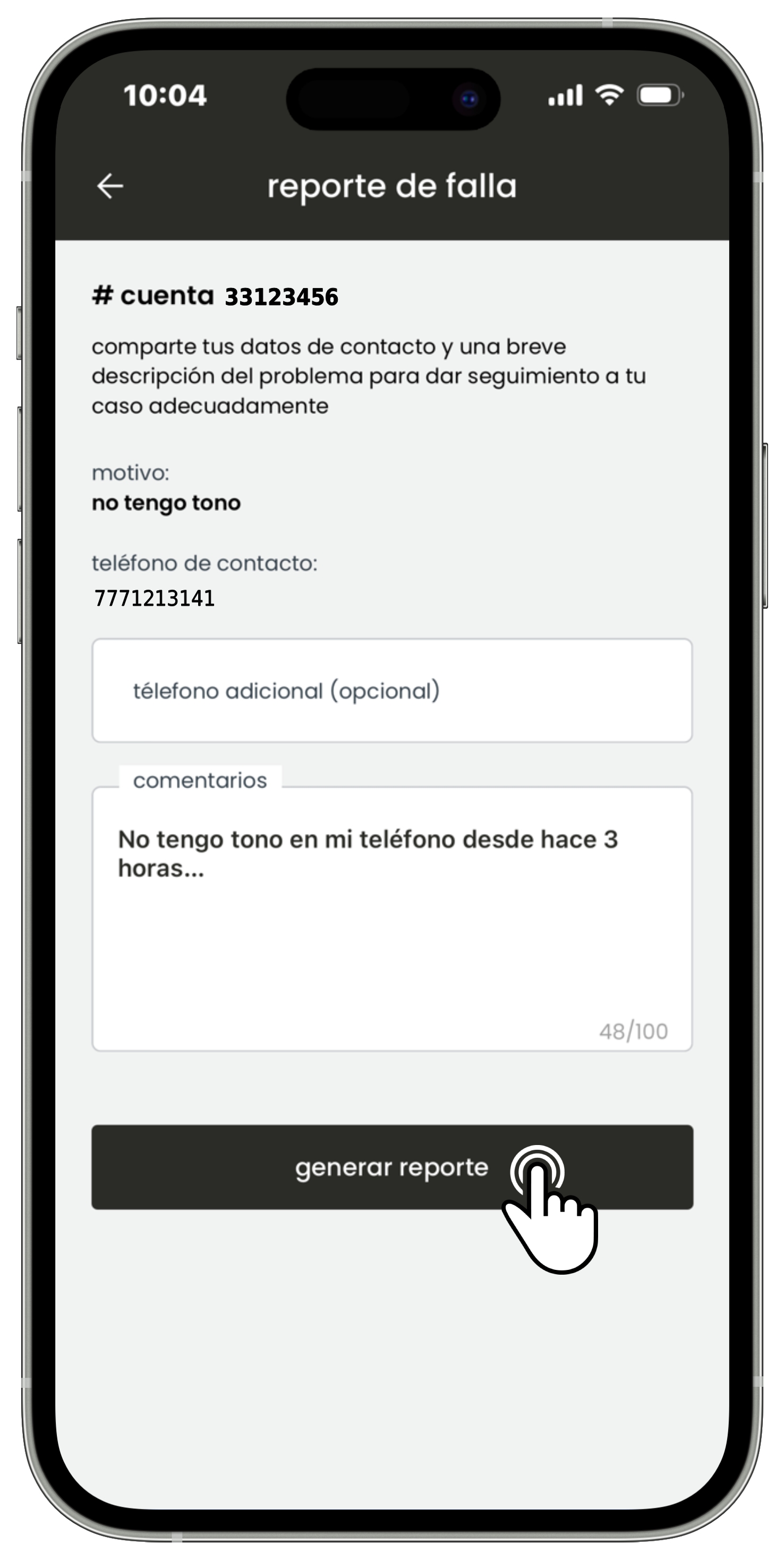 Izzi App - Teléfono - No tengo tono - Reporte de falla.jpg