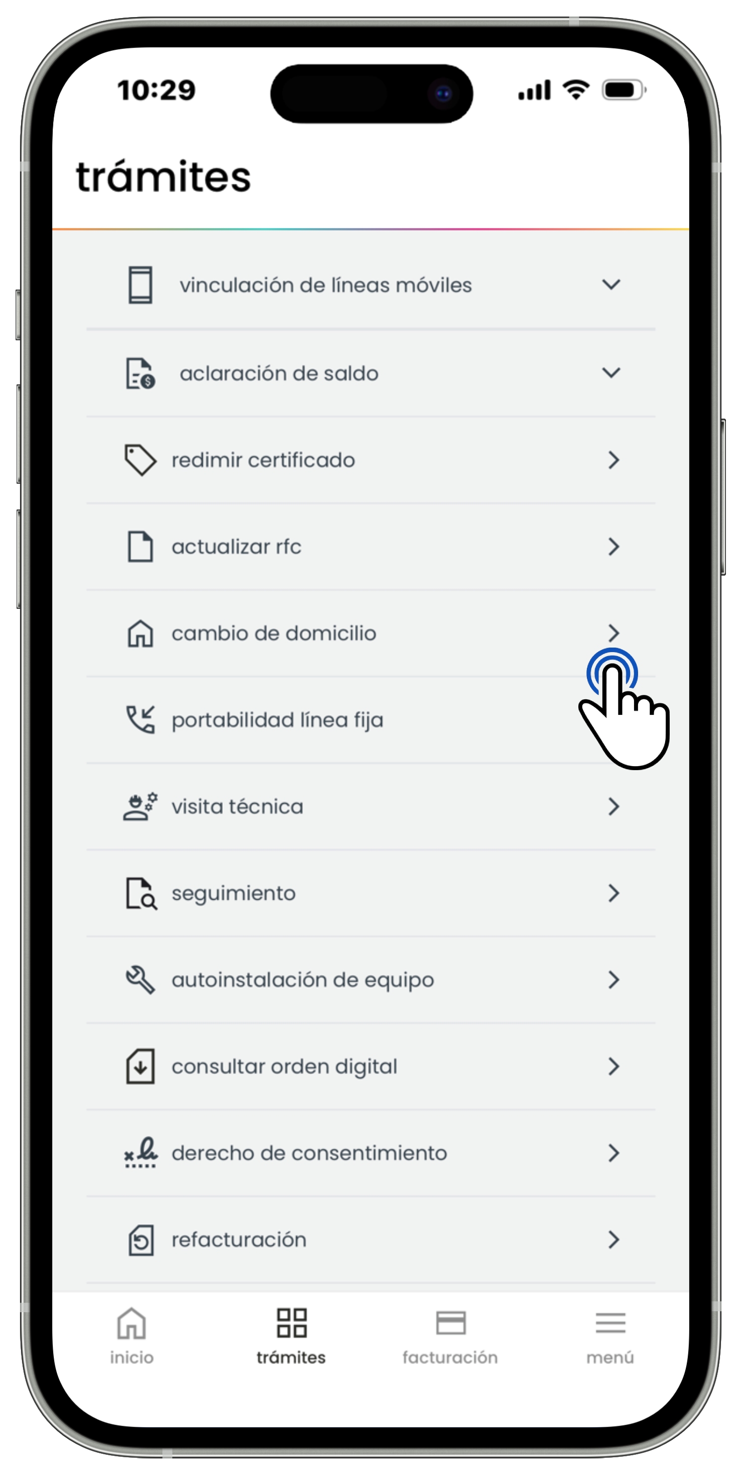Izzi App - Trámites - Cambio de domicilio.jpg