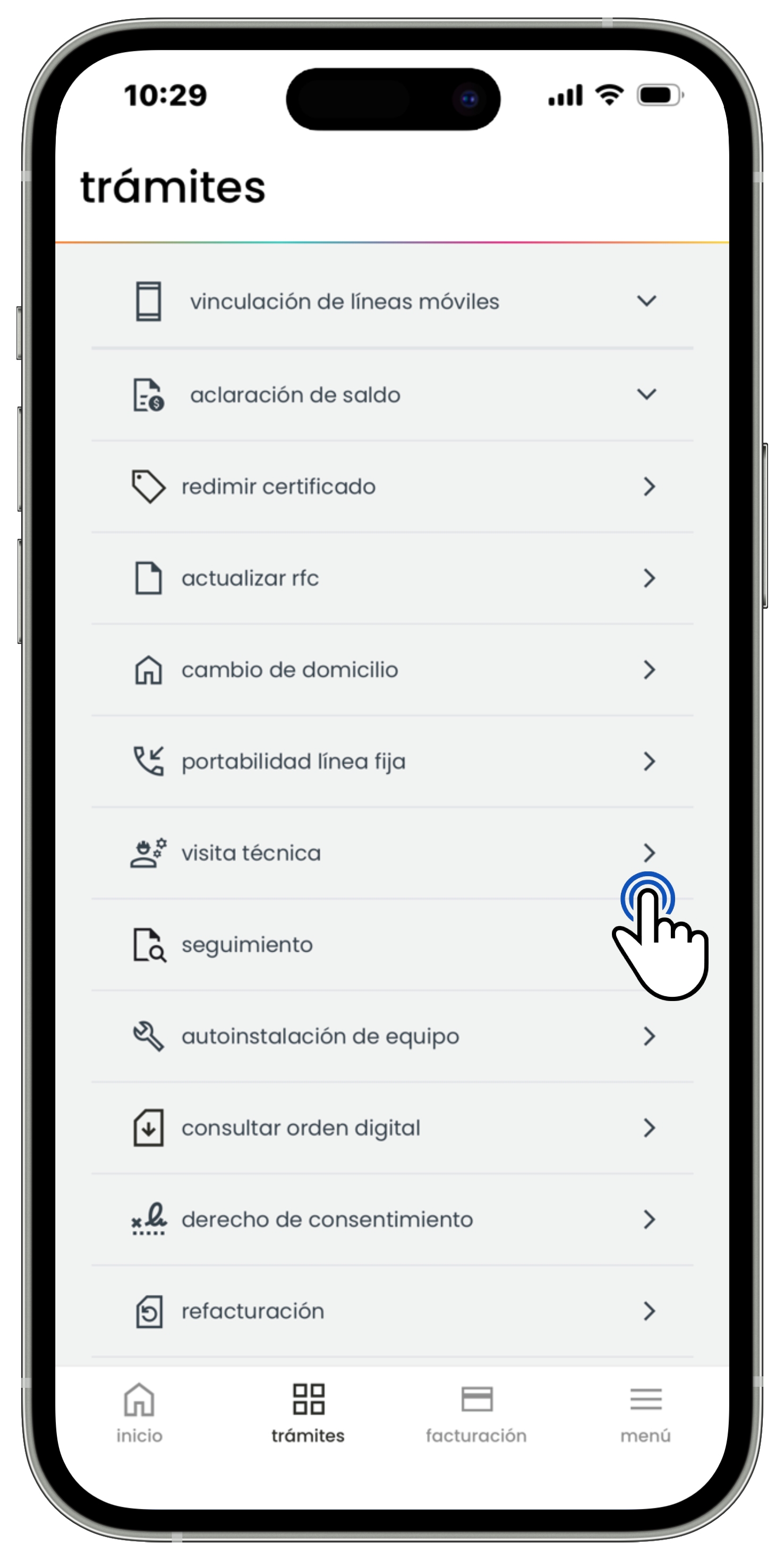 Izzi App - Trámites - Opción Visita técnica.jpg
