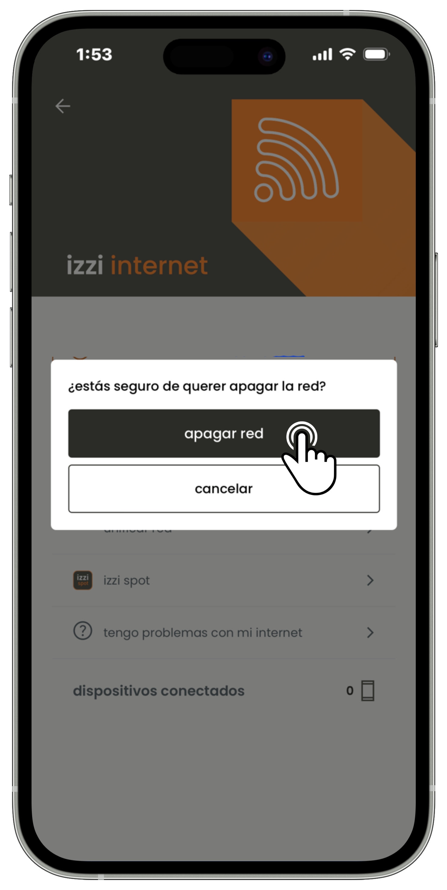 Izzi App - Izzi internet - Apagar red.jpg