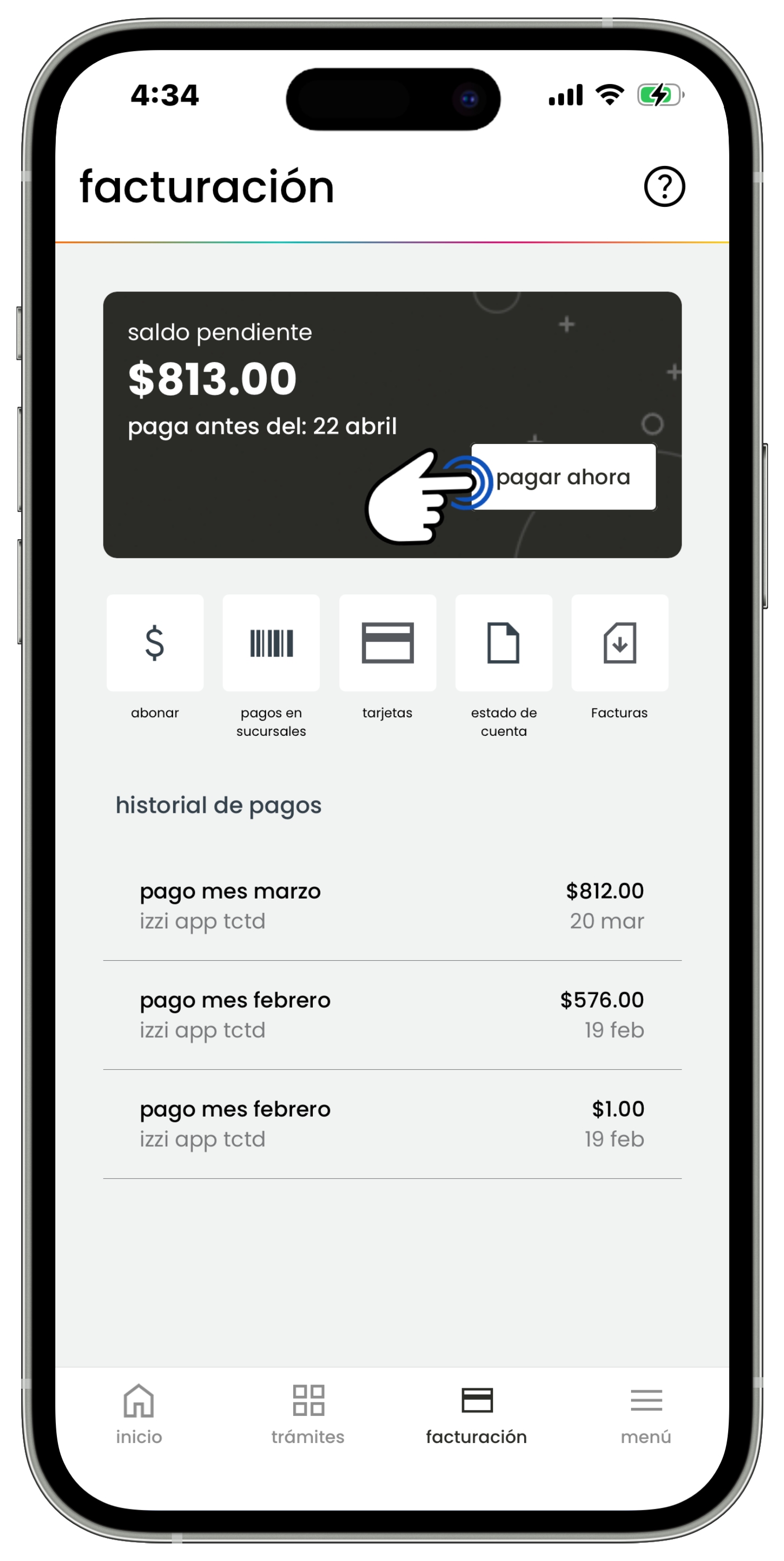 Izzi App - Facturación - Botón Pagar ahora.jpg