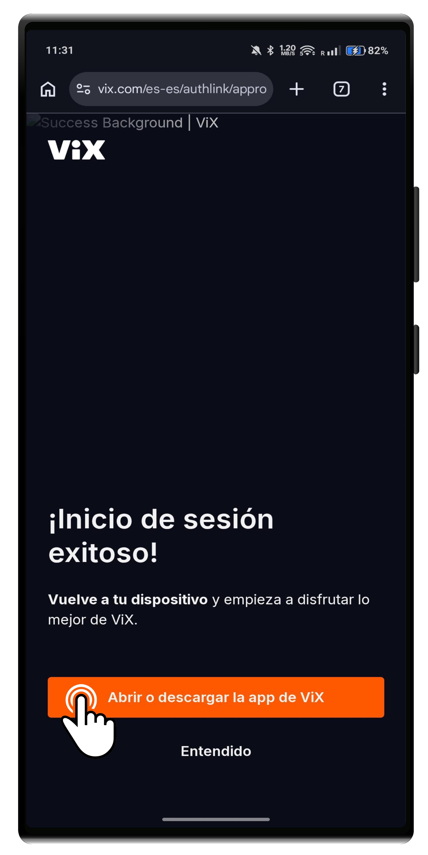 Inicio de sesión ViX - Android 5.jpg