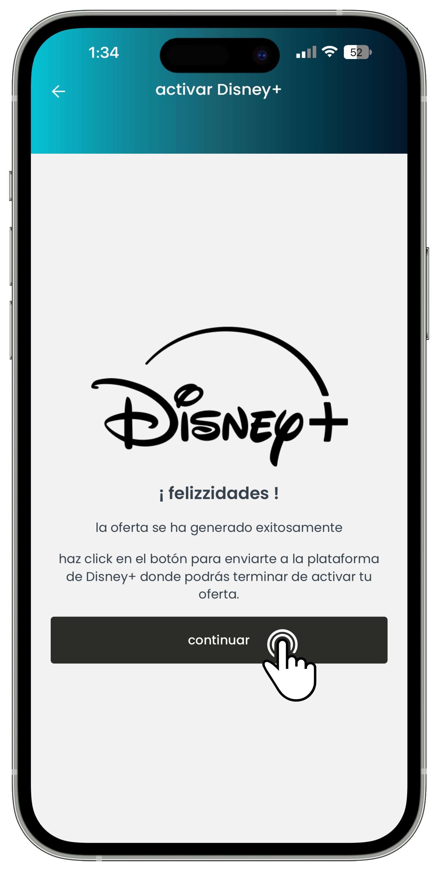 CÓDIGO DE ACTIVACIÓN O CONFIRMACIÓN DISNEY+ IPHONE 4.jpg