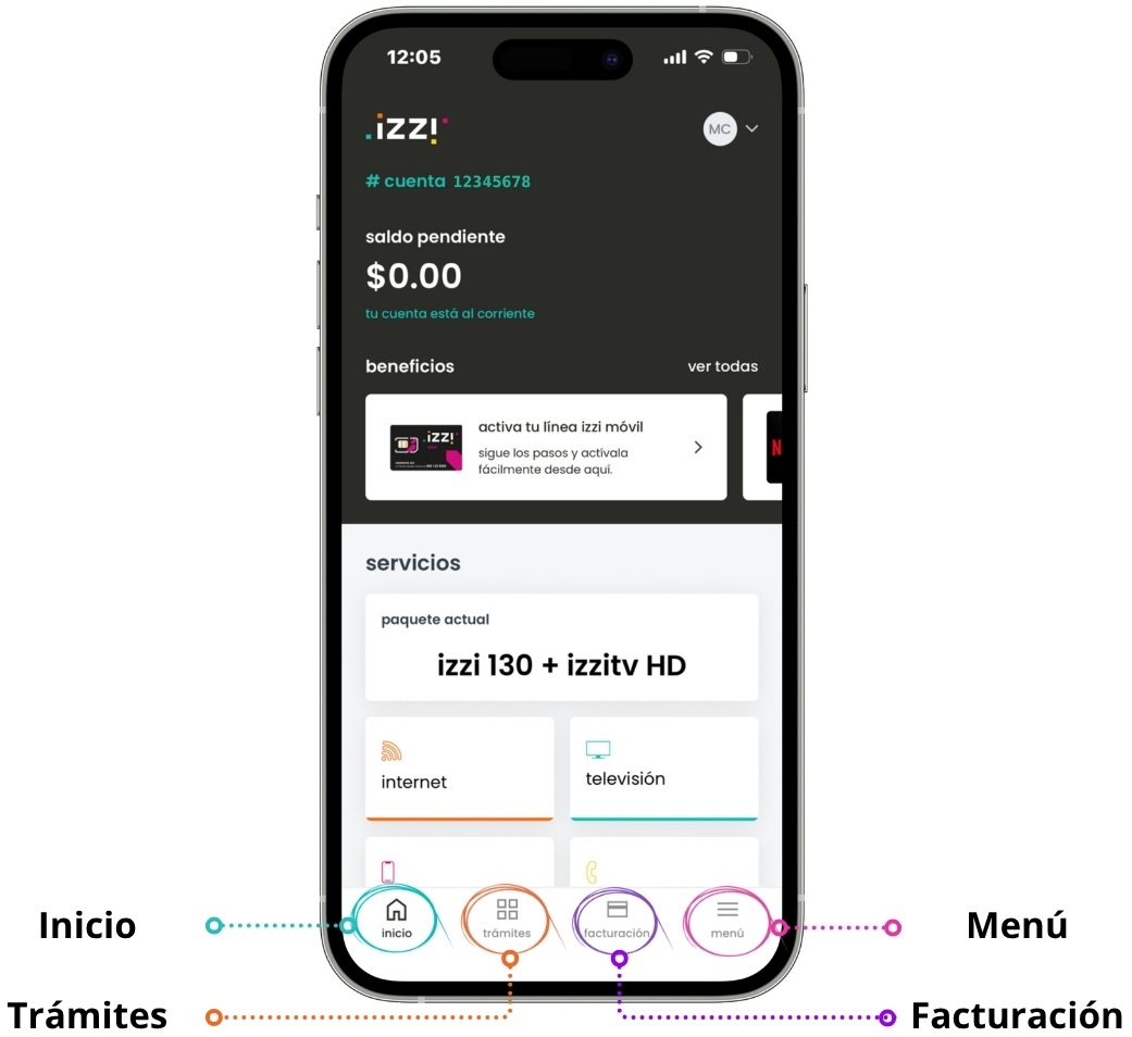 Descubre todas las funciones de tu izzi app - MENÚ.jpg