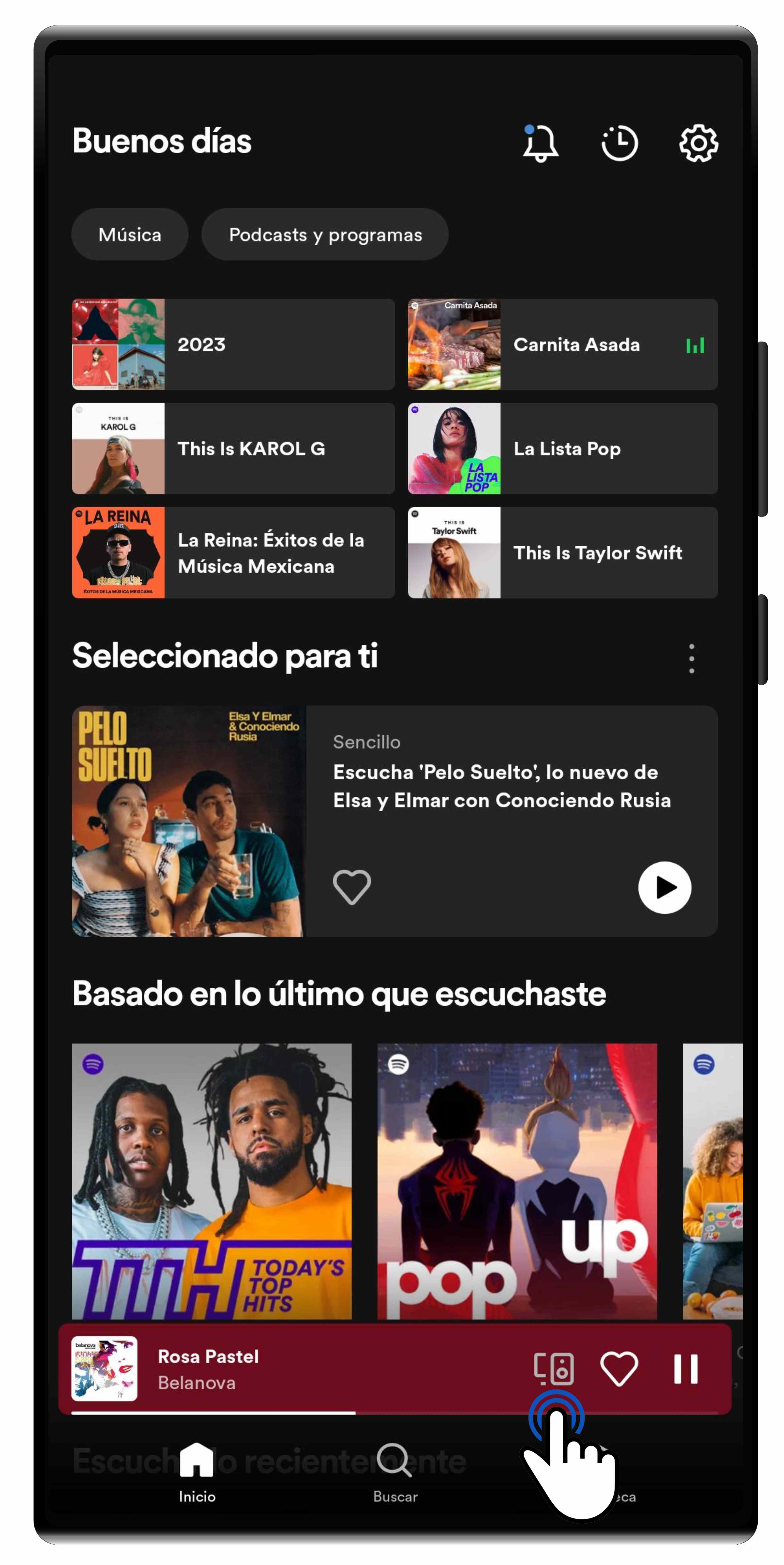 Selecciona la aplicación Spotify